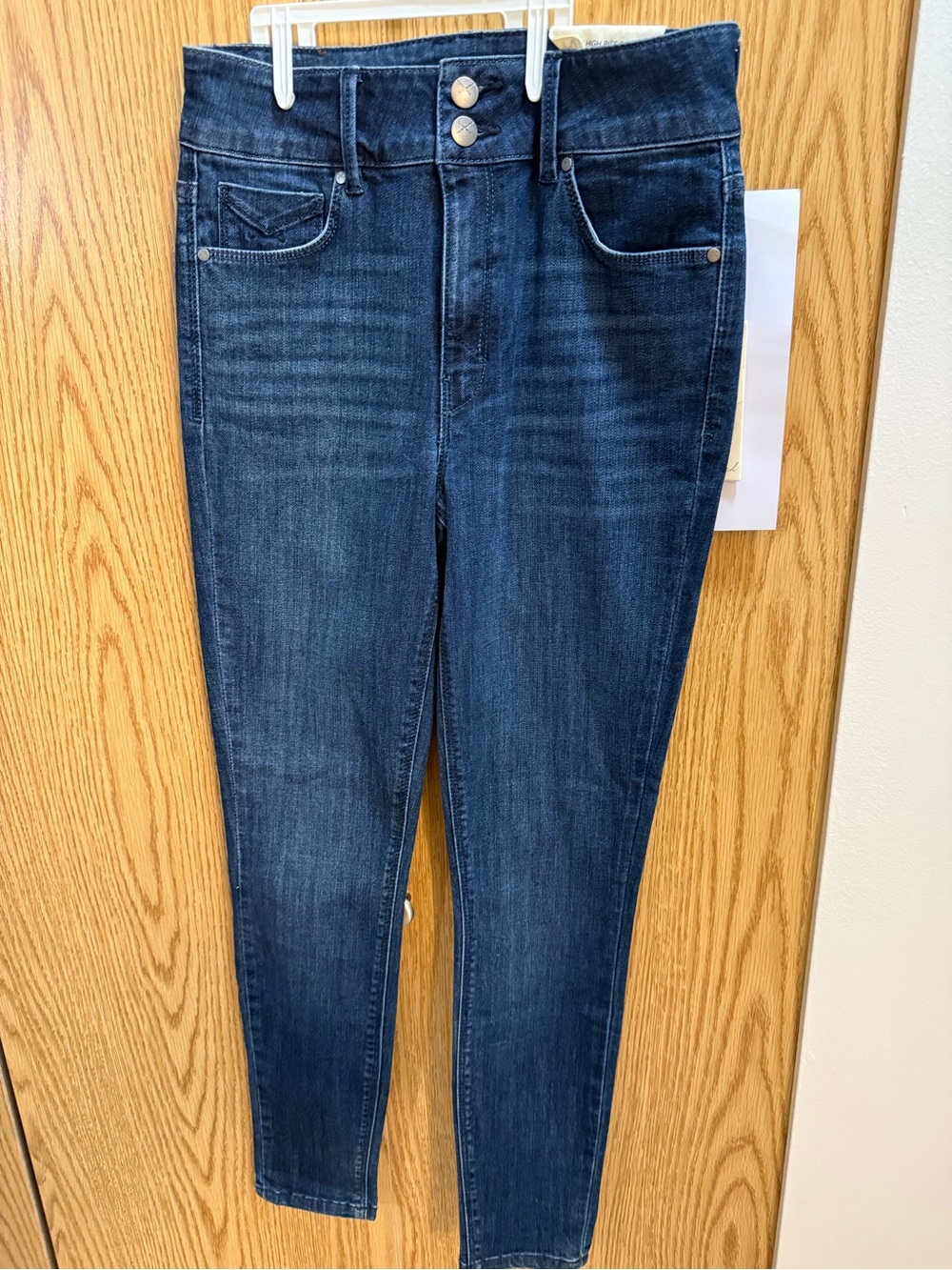 High-Rise Skinny Jeans in Deep Blue Wash